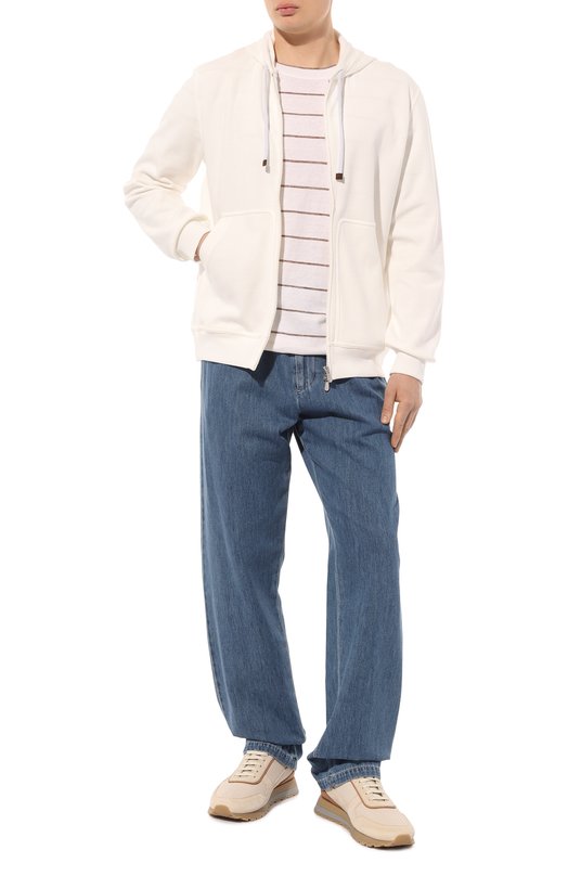 Хлопковая толстовка Brunello Cucinelli M0T35B2146 Белый  M0T35B2146 Фото 2