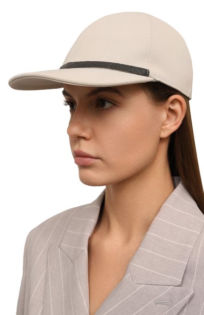 Женская бейсболка из вискозы и льна BRUNELLO CUCINELLI, арт. MCAP90078
