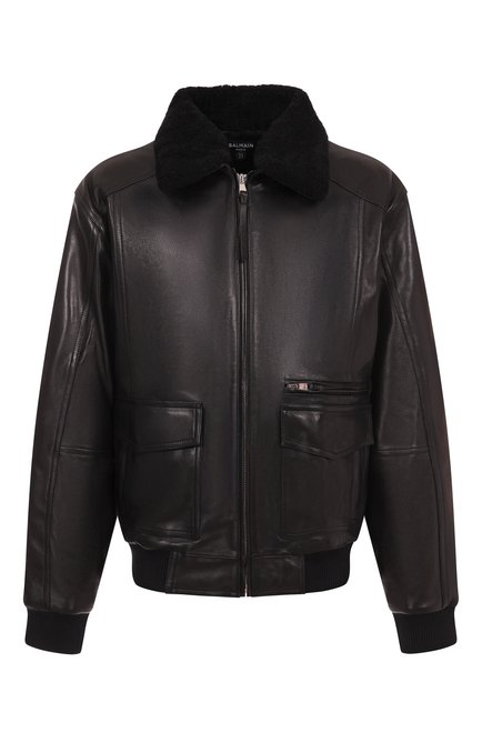 Мужской кожаный бомбер BALMAIN, арт. FH0TF998/LC62