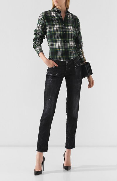 Джинсы с потертостями DSQUARED2 черного цвета по цене 27200 руб., арт. S72LB0226/S30357, фото 2 Джинсы с потертостями DSQUARED2, арт. S72LB0226/S30357, фото 2