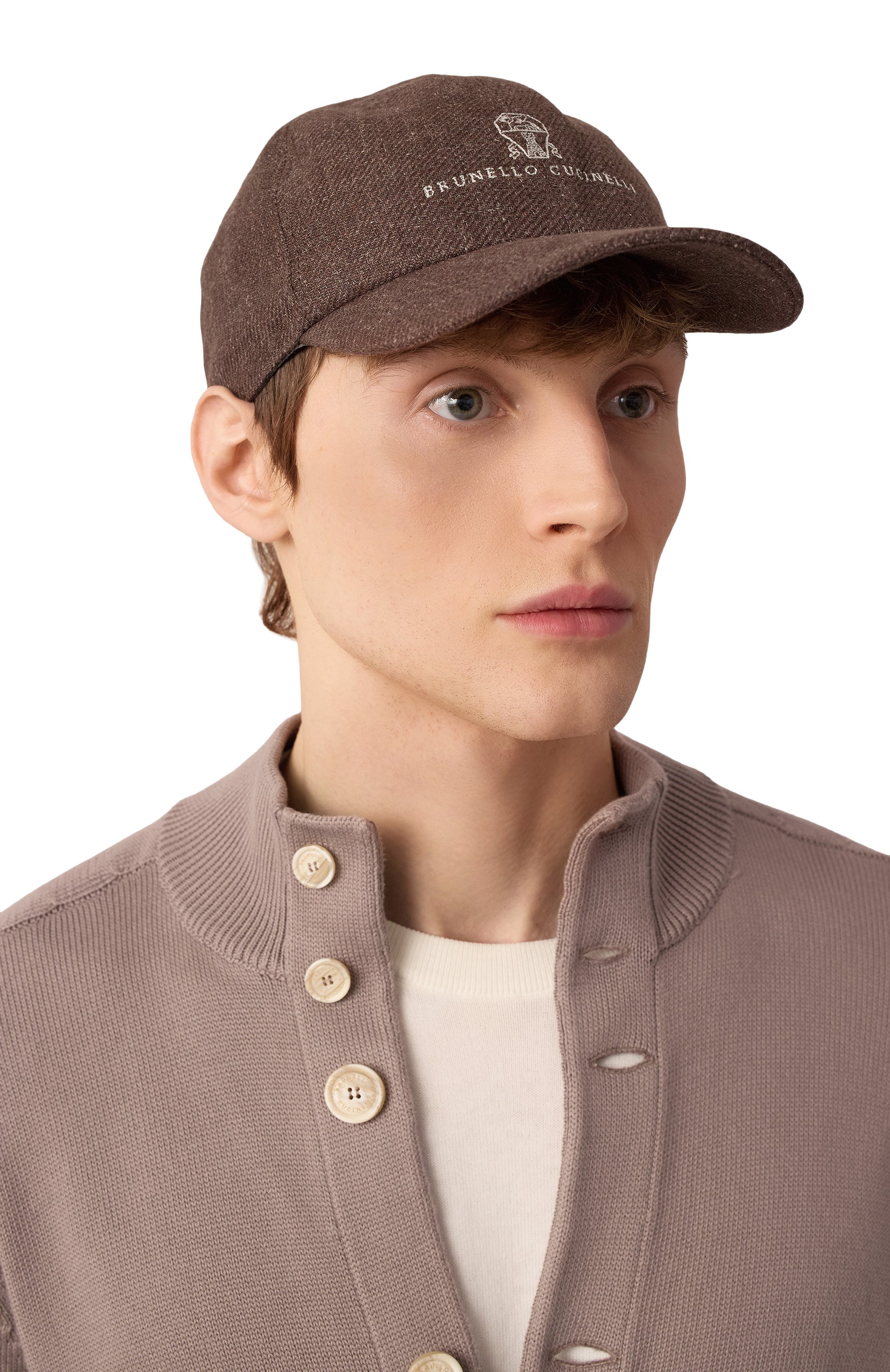 Бейсболка изо льна и шерсти BRUNELLO CUCINELLI, арт. MW4829850, фото 2