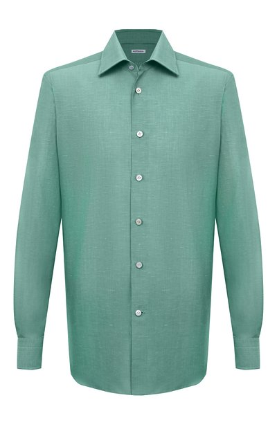 Мужская сорочка из хлопка и льна KITON, арт. UCIH06609