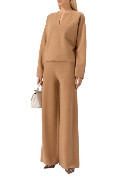 Брюки из шерсти и кашемира MAX MARA бежевого цвета по цене 72900 руб., арт. JUDY, фото 2 Брюки из шерсти и кашемира MAX MARA, арт. JUDY, фото 2