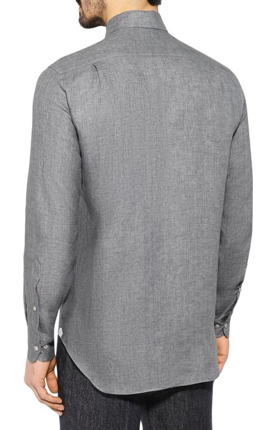 Льняная рубашка LORO PIANA серого цвета по цене 47500 руб., арт. FAF2545, фото 4 Льняная рубашка LORO PIANA, арт. FAF2545, фото 4