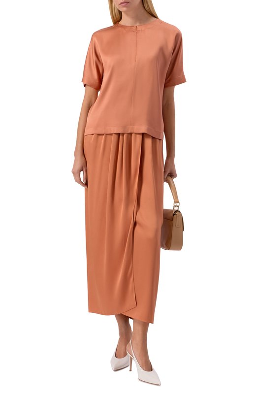 Атласный топ Giorgio Armani GW003108/TE10101 Оранжевый  GW003108/TE10101 Фото 2