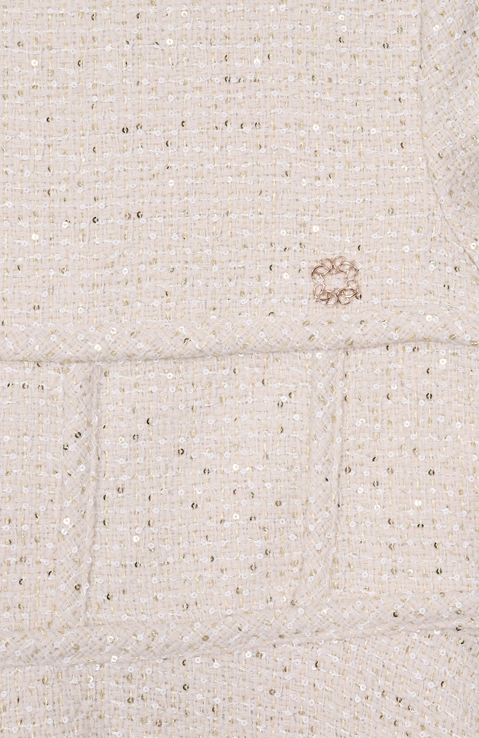 Твидовое платье ELIE SAAB JUNIOR кремового цвета по цене 94000 руб., арт. EFAB128 V1/TS1129_001, фото 3 Твидовое платье ELIE SAAB JUNIOR, арт. EFAB128 V1/TS1129_001, фото 3