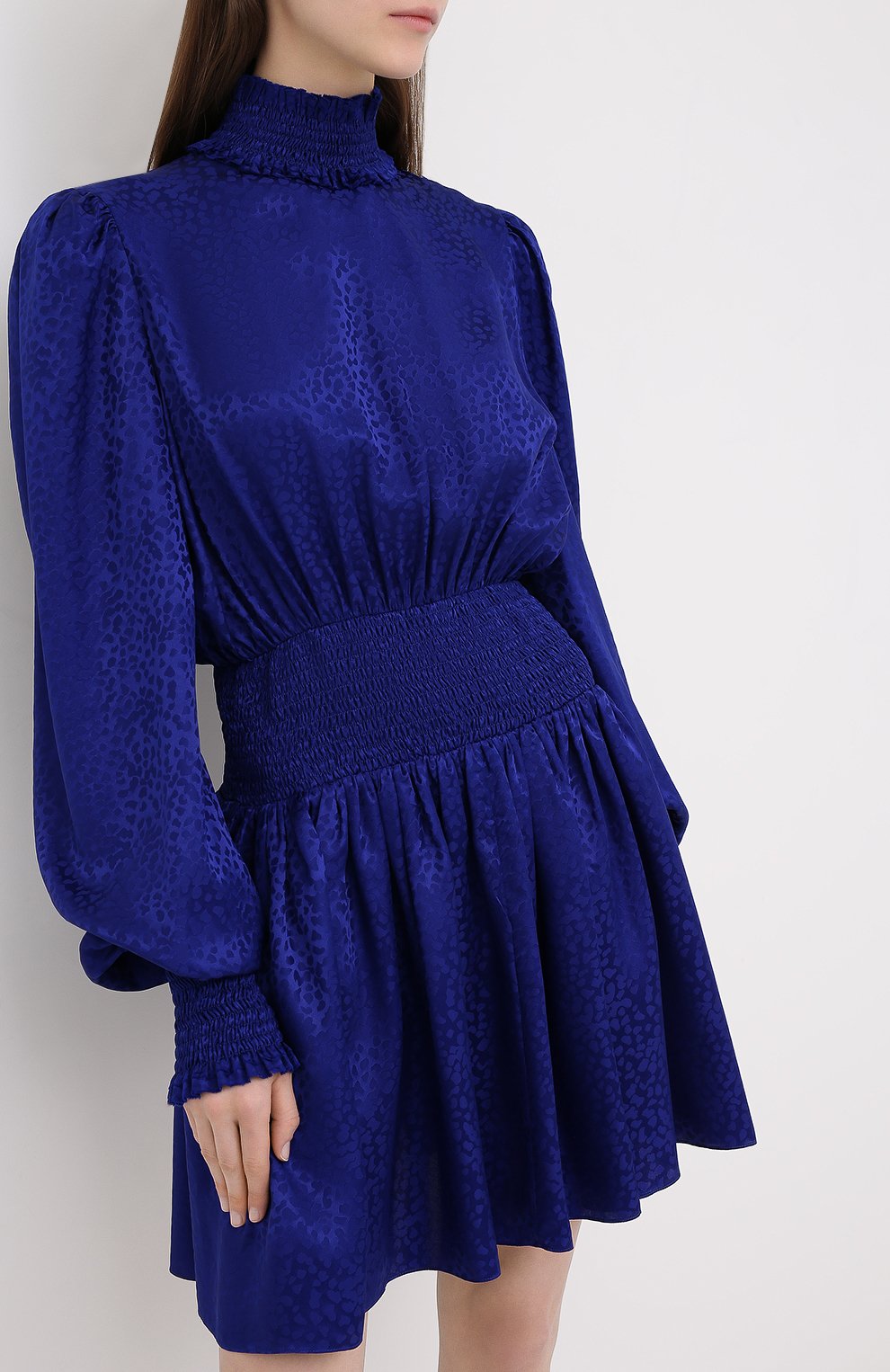 Шелковое платье BALMAIN синего цвета по цене 178500 руб., арт. UF16306/S055, фото 3 Шелковое платье BALMAIN, арт. UF16306/S055, фото 3