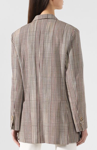Двубортный жакет GOLDEN GOOSE DELUXE BRAND бежевого цвета по цене 83150 руб., арт. G34WP065.A1, фото 4 Двубортный жакет GOLDEN GOOSE DELUXE BRAND, арт. G34WP065.A1, фото 4