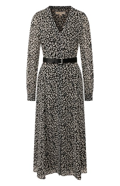 Платье с ремнем MICHAEL MICHAEL KORS черно-белого цвета по цене 24150 руб., арт. MH98Y46DDM, фото 1 Платье с ремнем MICHAEL MICHAEL KORS, арт. MH98Y46DDM, фото 1