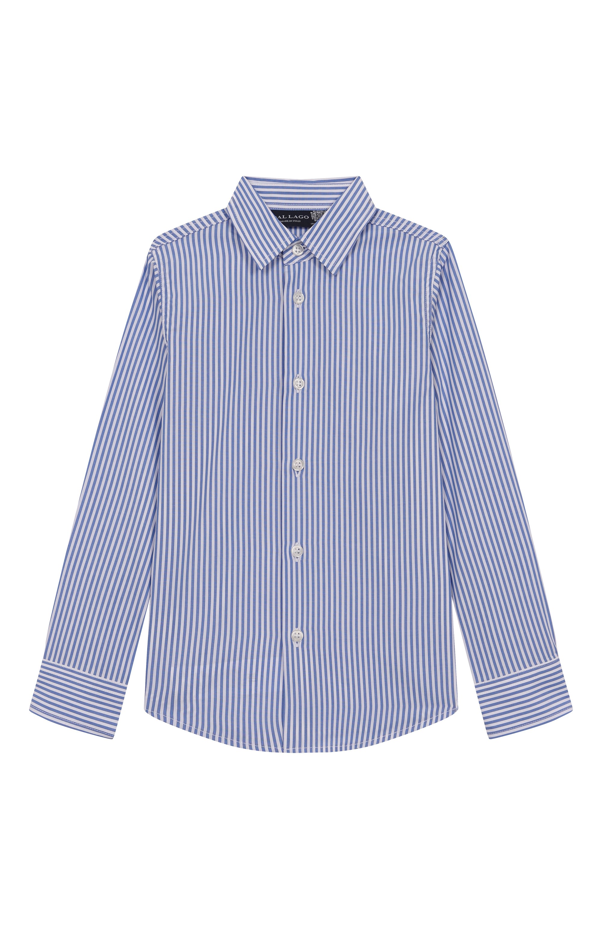 Хлопковая рубашка DAL LAGO голубого цвета по цене 10500 руб., арт. N402/8918/4-6, фото 1 Хлопковая рубашка DAL LAGO, арт. N402/8918/4-6, фото 1