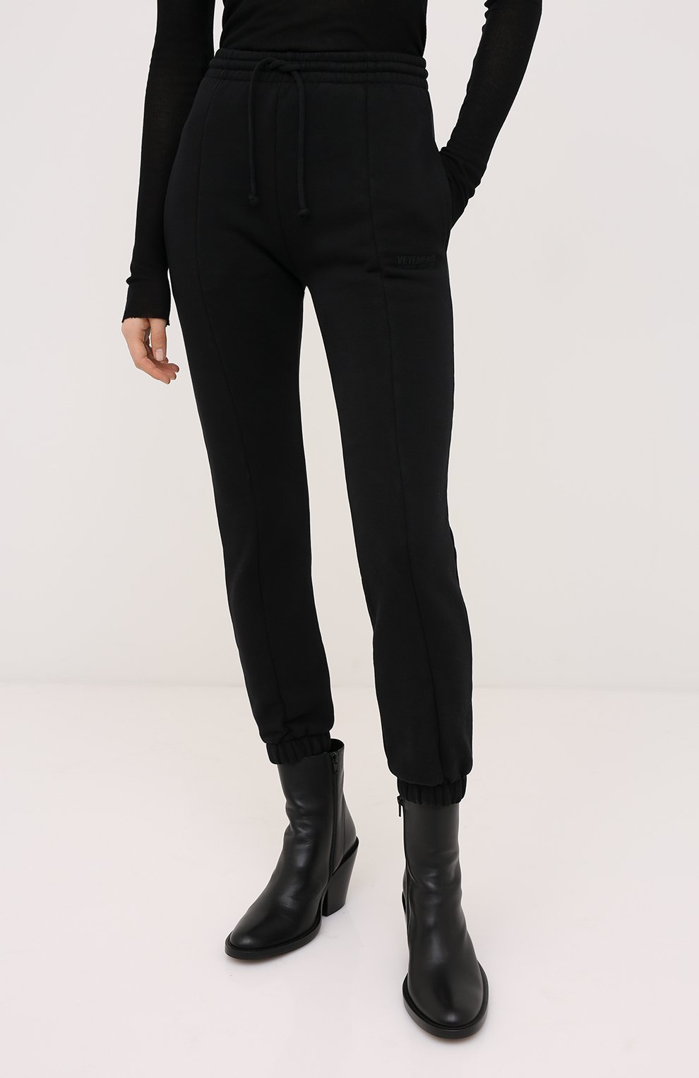 Хлопковые джоггеры VETEMENTS, арт. WAH21TR645 1601/BLACK, фото 3