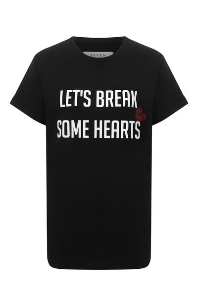 Женская хлопковая футболка SEVEN LAB, арт. T20-BR HEART2-G01 black