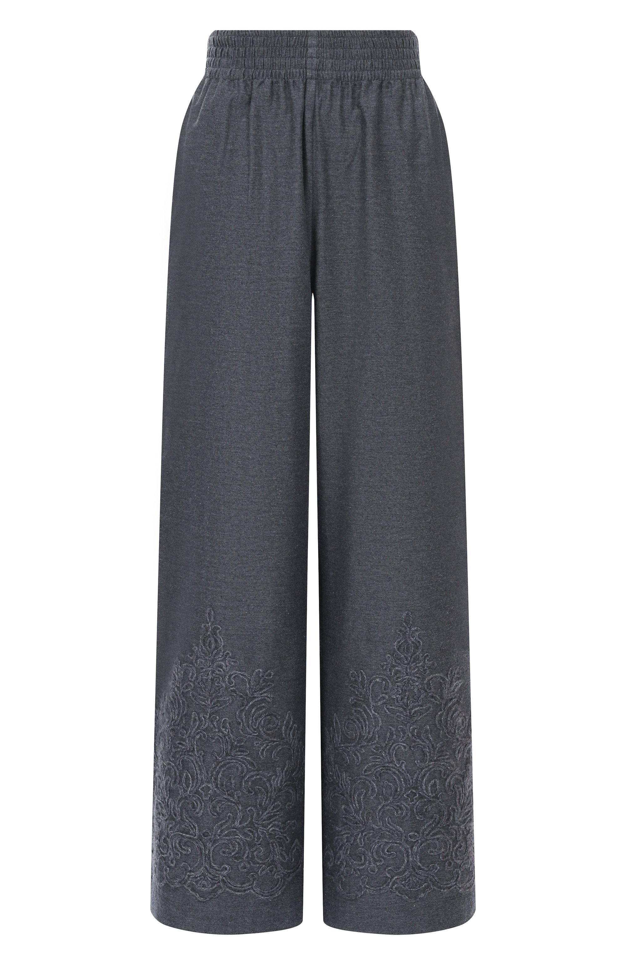 Хлопковые брюки ERMANNO SCERVINO серого цвета по цене 89400 руб., арт. D474P300XQH, фото 1 Хлопковые брюки ERMANNO SCERVINO, арт. D474P300XQH, фото 1