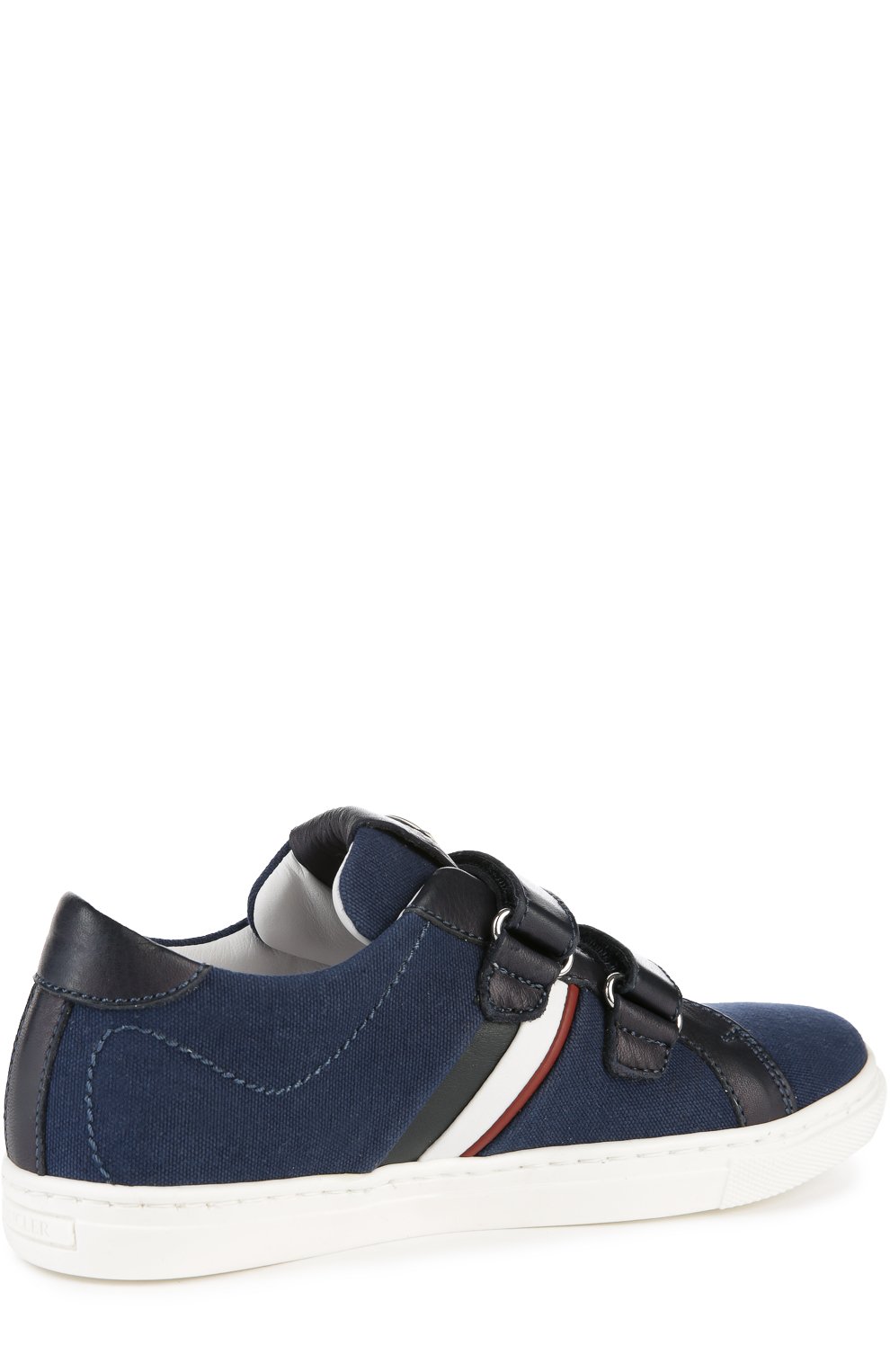 Текстильные кеды с двойной застежкой велькро MONCLER ENFANT, арт. B1-954-00416-00-07963, фото 3