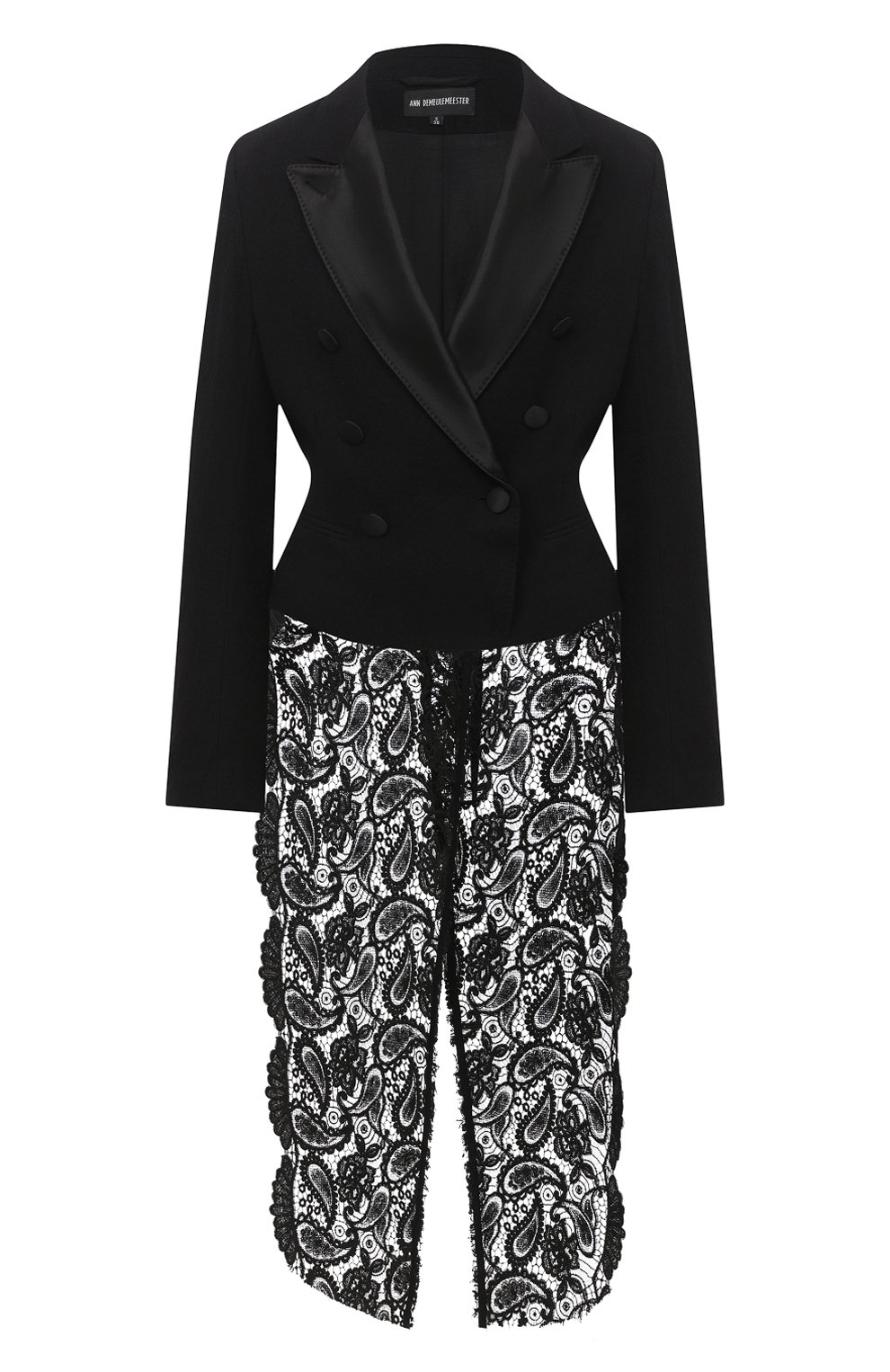 Жакет из хлопка и шерсти ANN DEMEULEMEESTER черного цвета по цене 152500 руб., арт. 2002-1002-PB-165-099, фото 1 Жакет из хлопка и шерсти ANN DEMEULEMEESTER, арт. 2002-1002-PB-165-099, фото 1