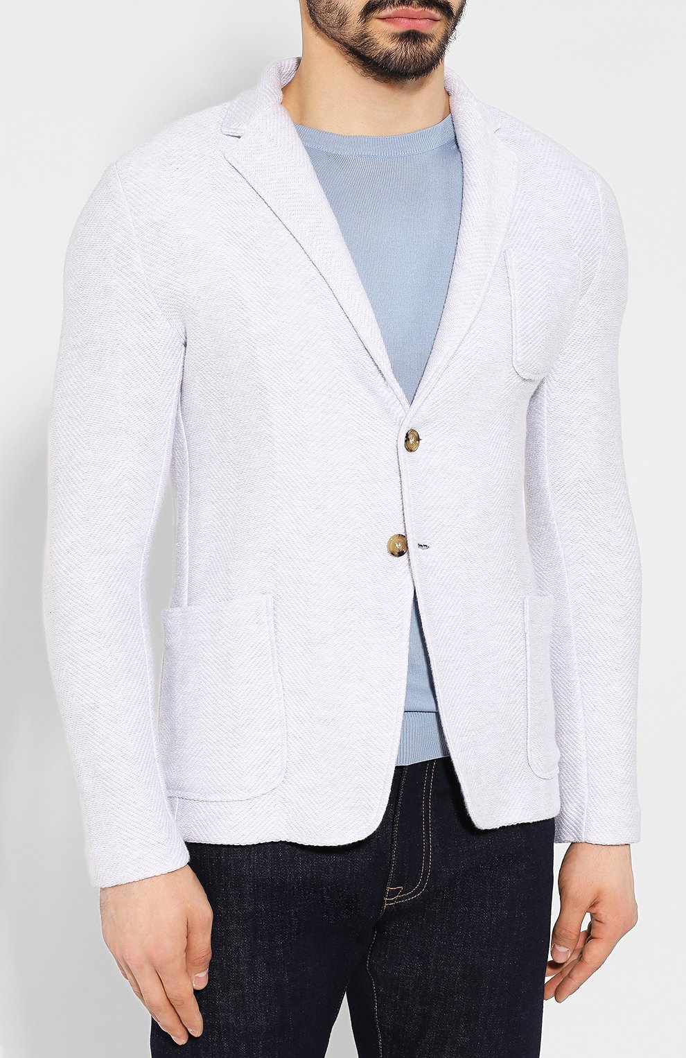 Хлопковый пиджак ELEVENTY PLATINUM сиреневого цвета по цене 58650 руб., арт. A76MAGA68 MAG0A065, фото 3 Хлопковый пиджак ELEVENTY PLATINUM, арт. A76MAGA68 MAG0A065, фото 3