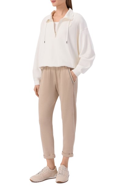 Брюки из хлопка и шелка BRUNELLO CUCINELLI, арт. MD828SB899, фото 2