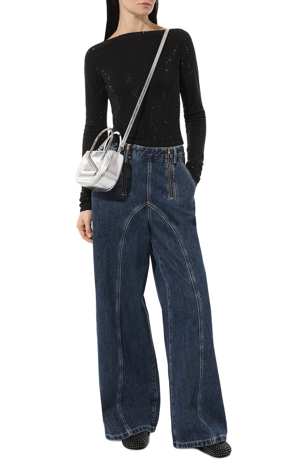 Топ с отделкой стразами SASHAVERSE, арт. TP005S/MSO001/black/W24, фото 2