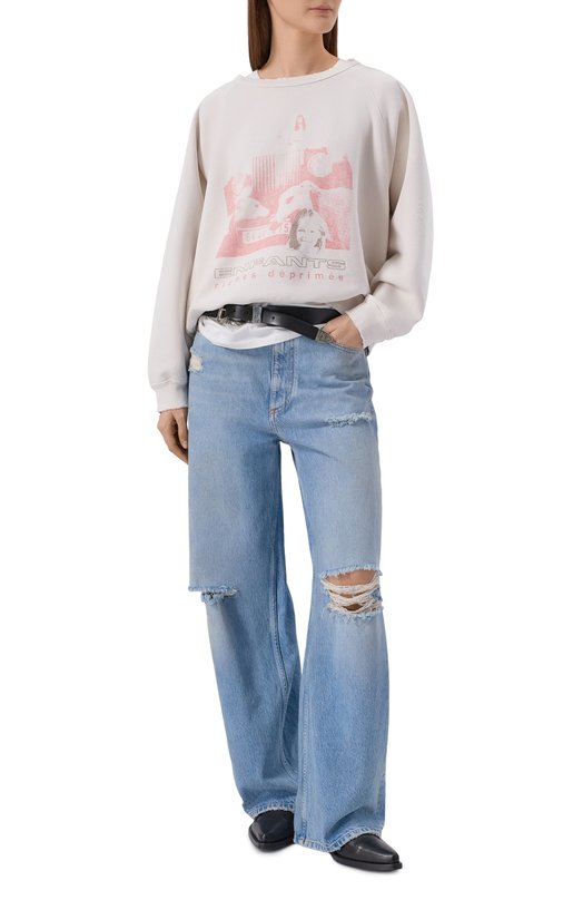 Хлопковый свитшот Enfants Riches Deprimes 020-499/C0TT0N Кремовый  020-499/C0TT0N Фото 2