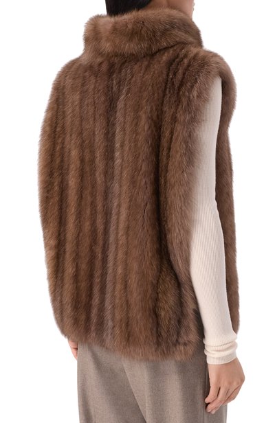 Жилет из соболя MVST коричневого цвета по цене 5625000 руб., арт. M012/SABLE WILD TORTOR SIL 4, фото 4 Жилет из соболя MVST, арт. M012/SABLE WILD TORTOR SIL 4, фото 4