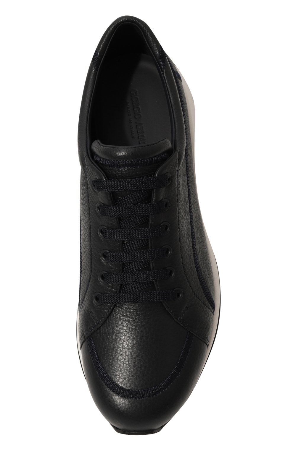 Кожаные кроссовки GIORGIO ARMANI темно-синего цвета по цене 85350 руб., арт. X2X180/XN914, фото 6 Кожаные кроссовки GIORGIO ARMANI, арт. X2X180/XN914, фото 6