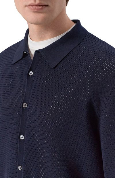 Хлопковая рубашка VAN LAACK темно-синего цвета по цене 29950 руб., арт. VL-SAFIN0-XX/S00267, фото 5 Хлопковая рубашка VAN LAACK, арт. VL-SAFIN0-XX/S00267, фото 5