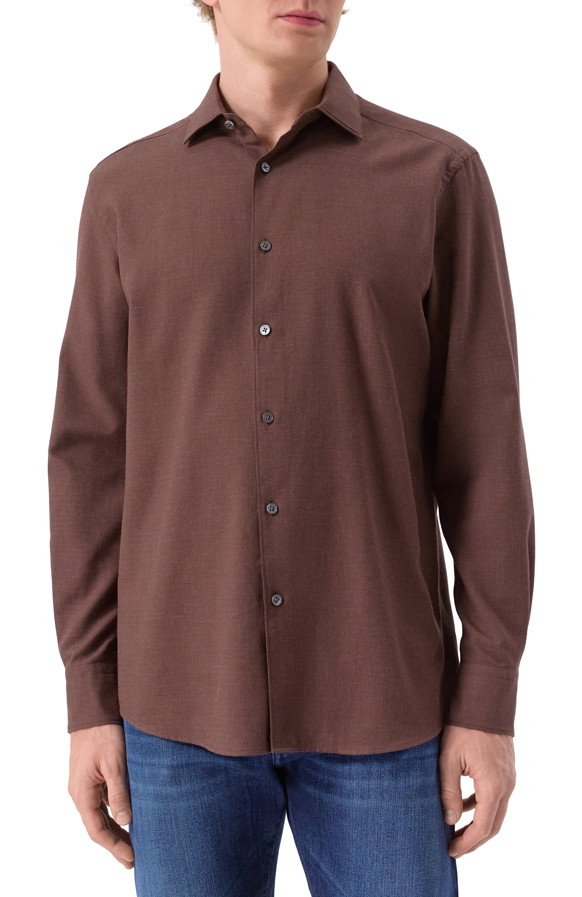 Рубашка из хлопка и кашемира ZEGNA, арт. SRF5/UEX45A8, фото 3