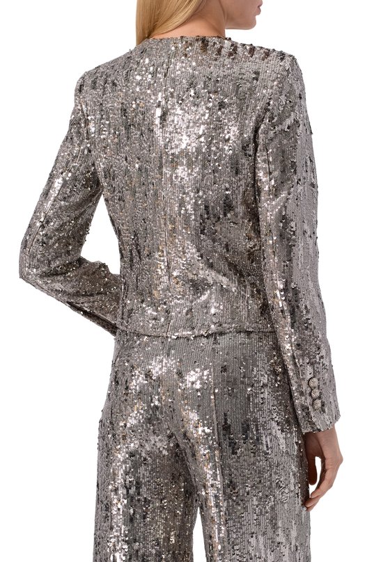Жакет с отделкой пайетками Elie Saab J0151NP25/PA009 Серебряный  J0151NP25/PA009 Фото 4