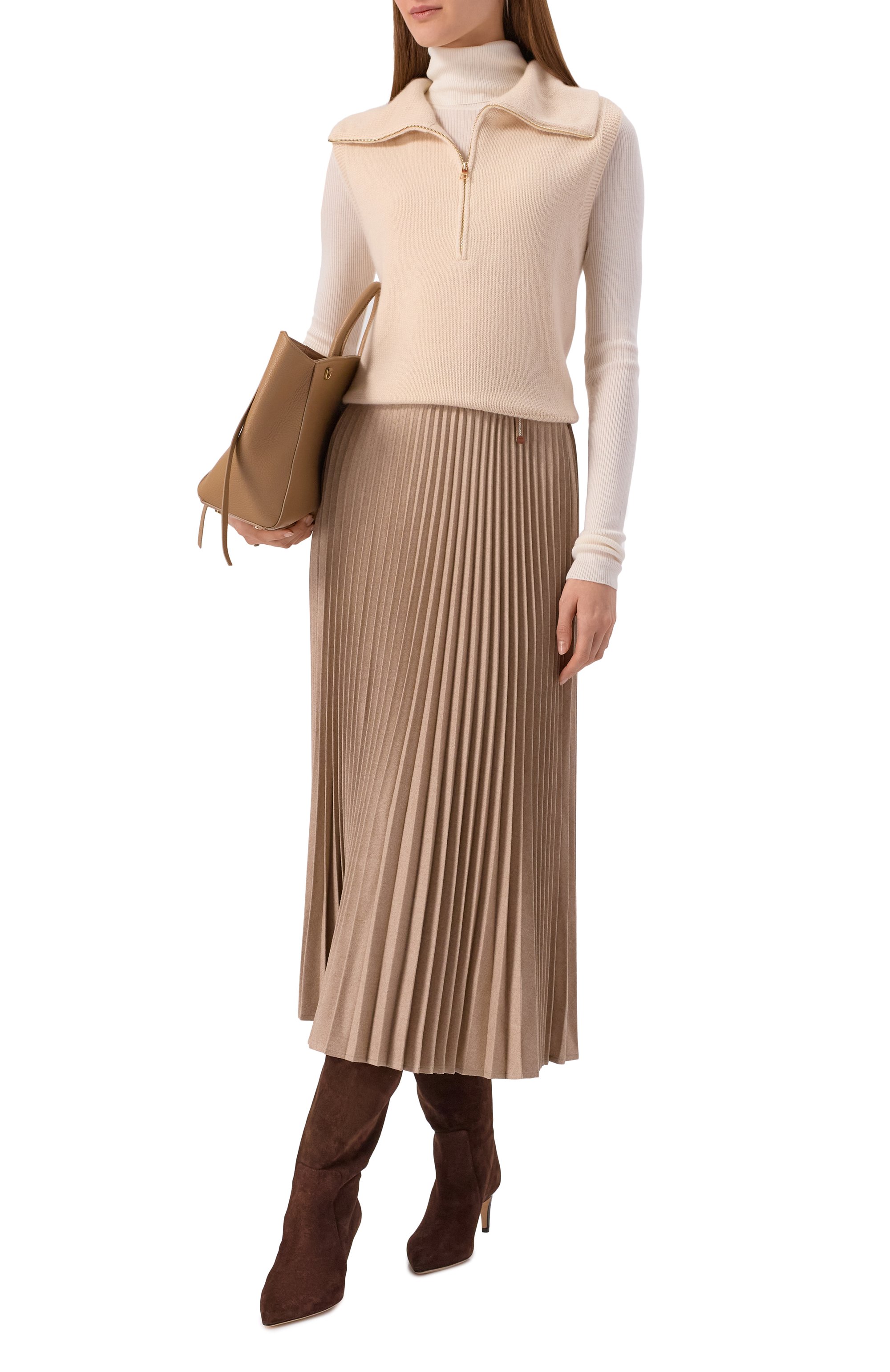 Шерстяной жилет LORENA ANTONIAZZI кремового цвета по цене 110000 руб., арт. MJ26B/1175, фото 2 Шерстяной жилет LORENA ANTONIAZZI, арт. MJ26B/1175, фото 2