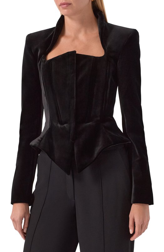 Бархатный жакет Mugler 25F1VE04622020 Чёрный  25F1VE04622020 Фото 3