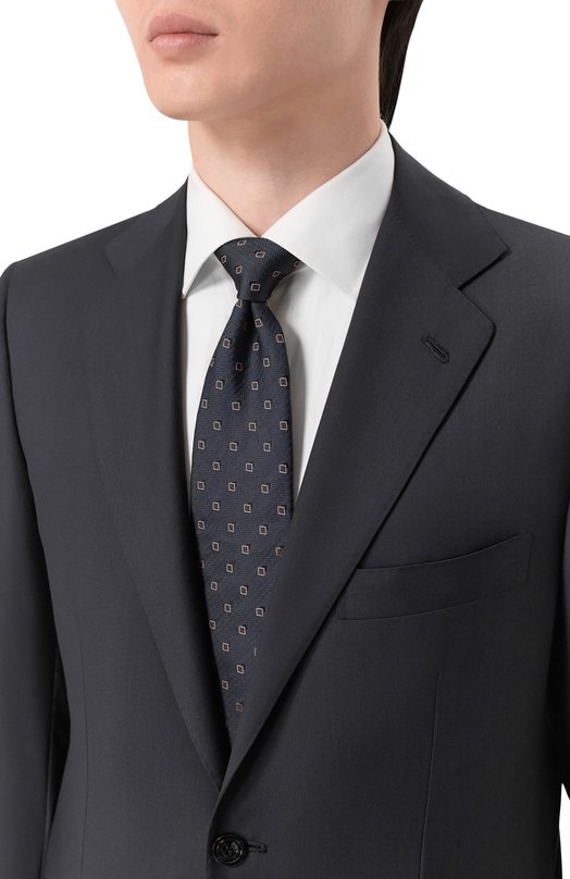 Шелковый галстук Brioni 061D00/PD478 Синий  061D00/PD478 Фото 2