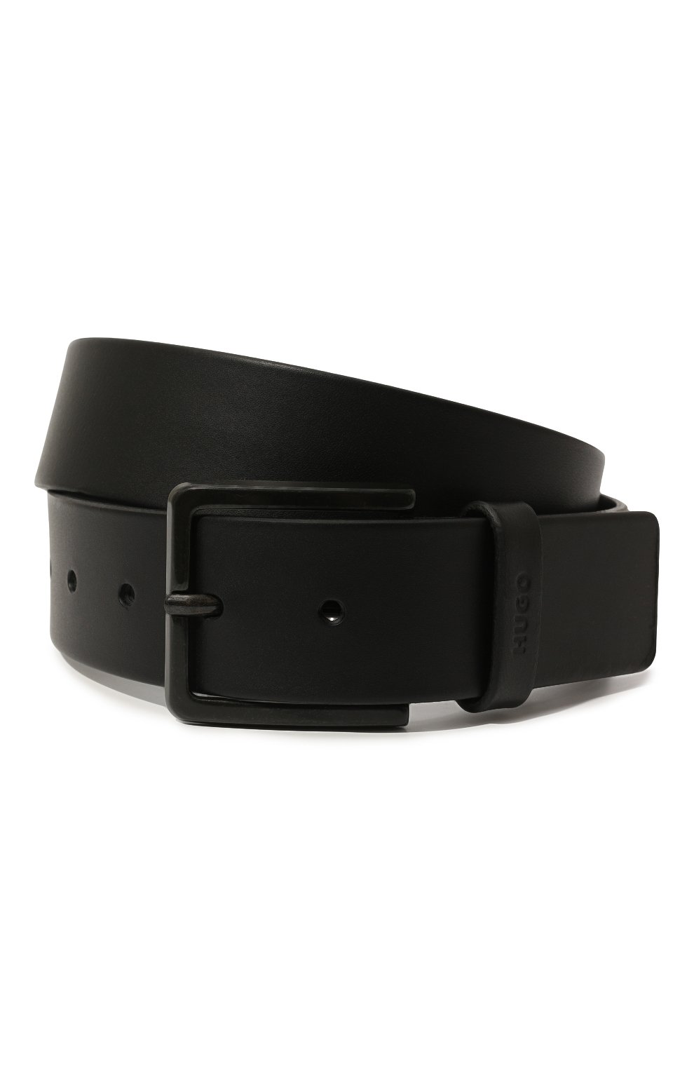 Кожаный ремень HUGO черного цвета по цене 8995 руб., арт. 50385358, фото 1 Кожаный ремень HUGO, арт. 50385358, фото 1