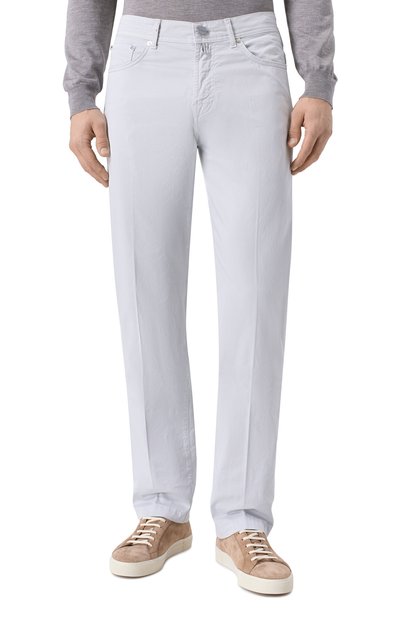 Хлопковые брюки KITON светло-серого цвета по цене 121000 руб., арт. UPNJS1K0600H17, фото 3 Хлопковые брюки KITON, арт. UPNJS1K0600H17, фото 3