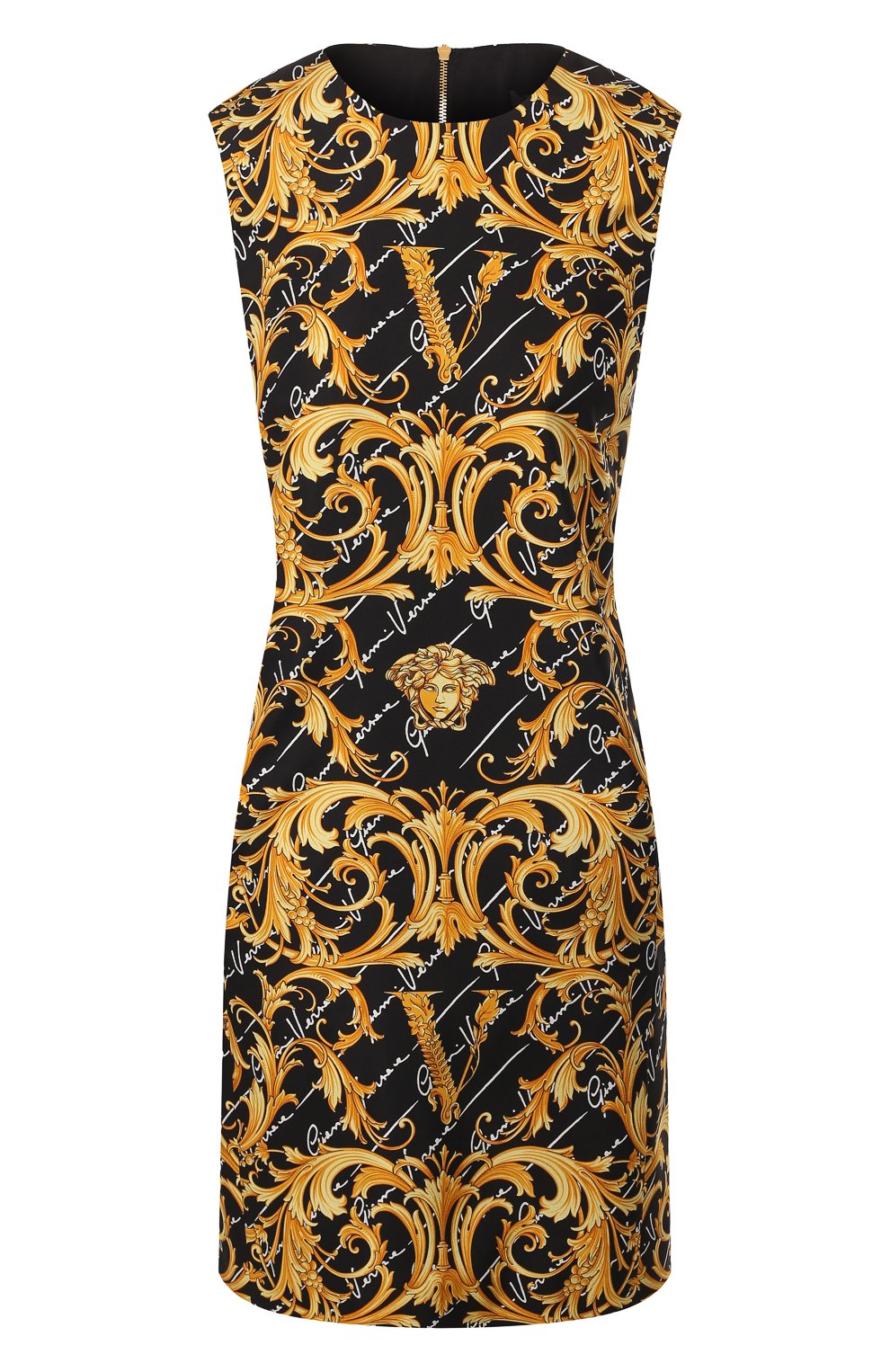 Шелковое платье VERSACE золотого цвета по цене 199500 руб., арт. A85342/A232981, фото 1 Шелковое платье VERSACE, арт. A85342/A232981, фото 1