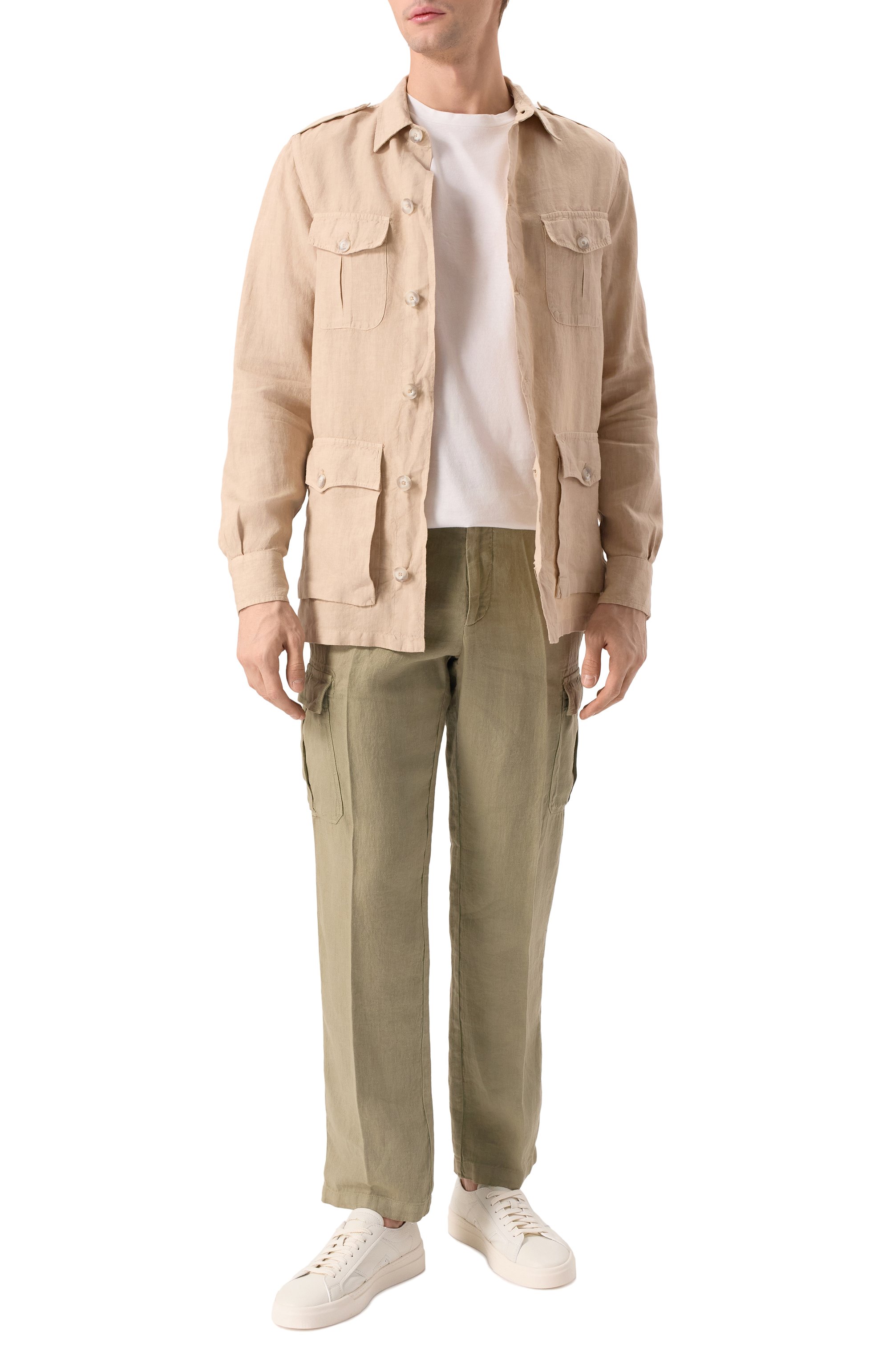 Льняные брюки-карго 120% LINO, арт. 32ALIM29DX/D943/000, фото 2