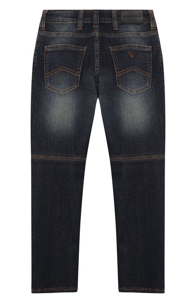 Джинсы с потертостями EMPORIO ARMANI синего цвета по цене 15700 руб., арт. 6G4J04/4D1HZ, фото 2 Джинсы с потертостями EMPORIO ARMANI, арт. 6G4J04/4D1HZ, фото 2