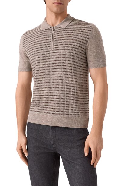 Поло изо льна и шелка CORNELIANI, арт. 25M56A-2525118, фото 3