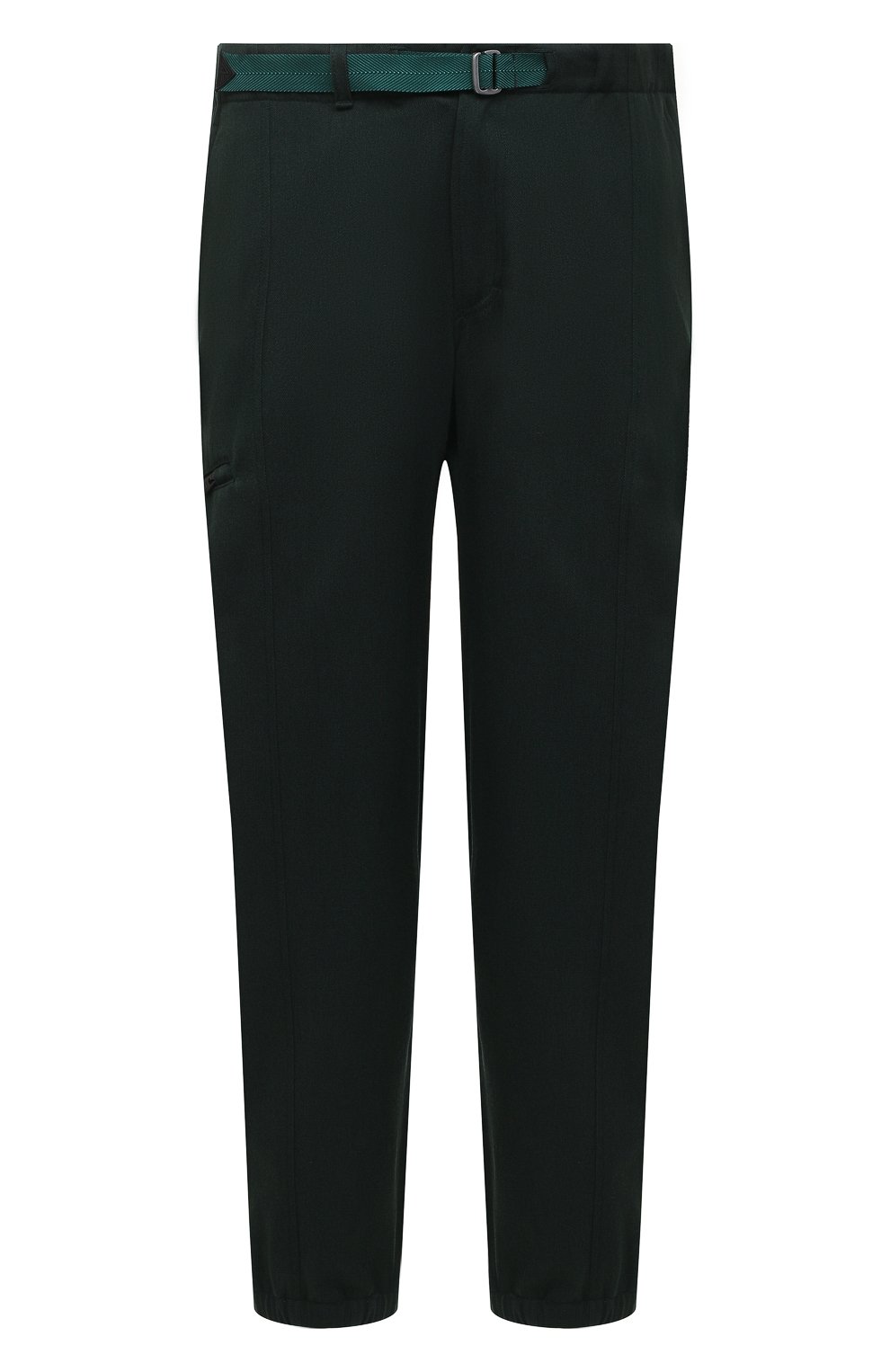 Брюки из шерсти и хлопка LANVIN темно-зеленого цвета по цене 114000 руб., арт. RM-TR0045-4969-P22, фото 1 Брюки из шерсти и хлопка LANVIN, арт. RM-TR0045-4969-P22, фото 1