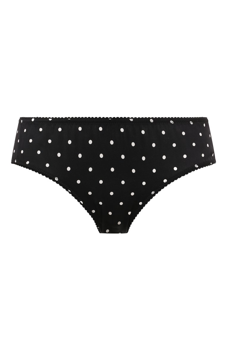 Женские трусы-слипы DOLCE & GABBANA черно-белого цвета, арт. 02B23T/0N00R | Фото 1 (Материал внешний: Шелк; Материал сплава: Проставлено; Нос: Не проставлено)