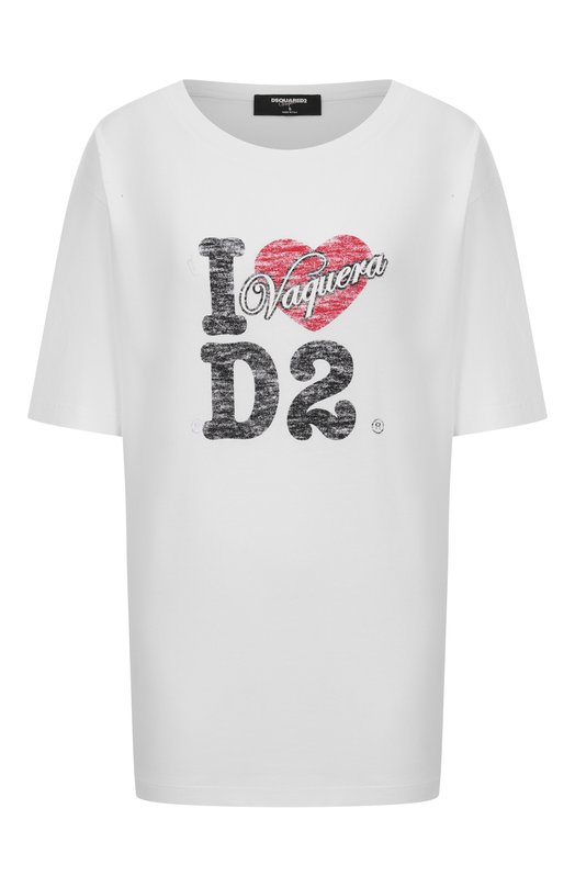 Хлопковая футболка Dsquared2 S72GD0594/D20020 Белый S72GD0594/D20020