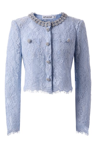 Жакет из вискозы и хлопка SELF-PORTRAIT, арт. RS25053TBL, фото 1