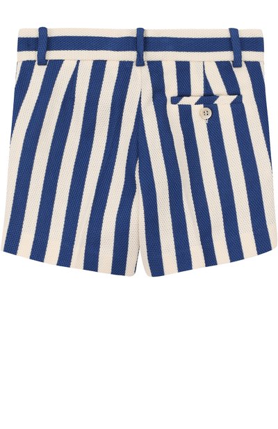 Хлопковые шорты в полоску GUCCI синего цвета по цене 24000 руб., арт. 499568/X3I78, фото 2 Хлопковые шорты в полоску GUCCI, арт. 499568/X3I78, фото 2