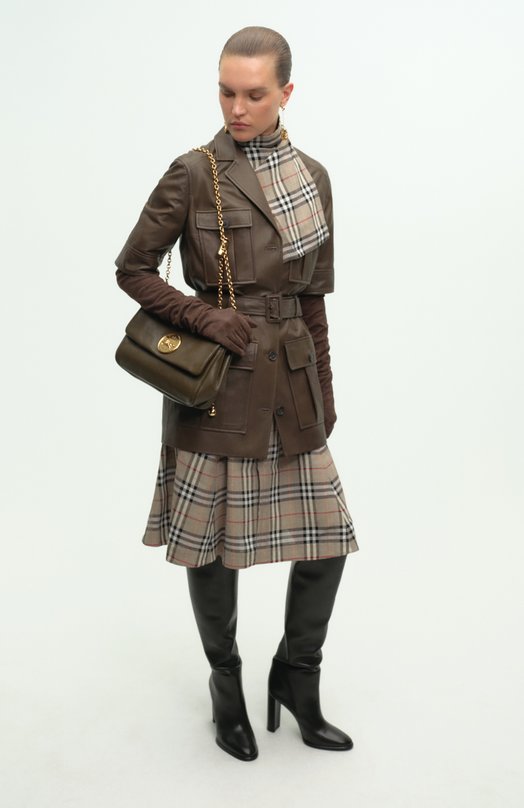 Платье из вискозы и шелка Burberry 8110441 Серый  8110441 Фото 6
