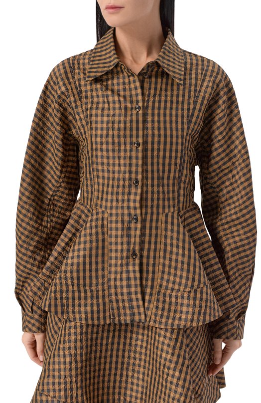 Рубашка Ganni A1040054 Коричневый  A1040054 Фото 3