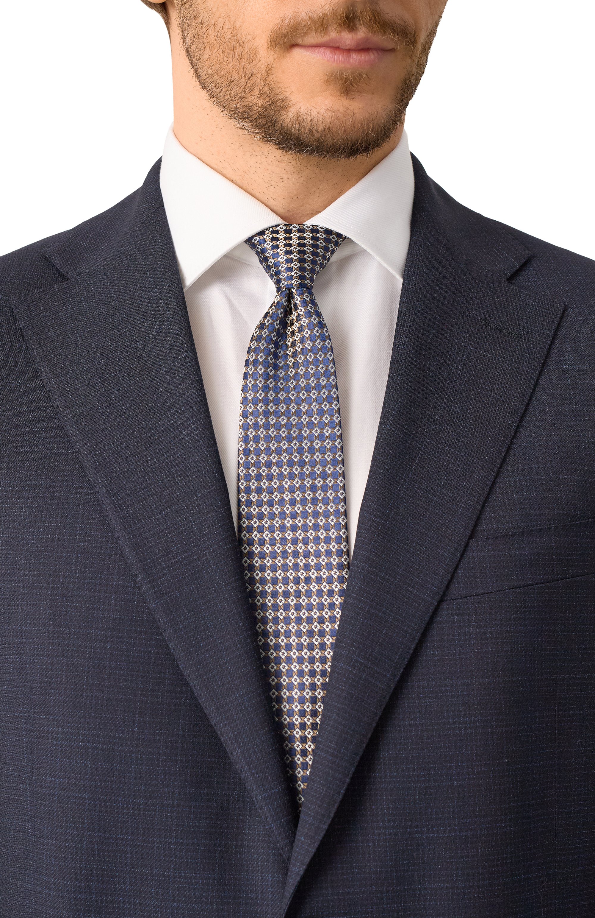 Шелковый галстук CANALI синего цвета по цене 19950 руб., арт. 18/HJ04241, фото 2 Шелковый галстук CANALI, арт. 18/HJ04241, фото 2