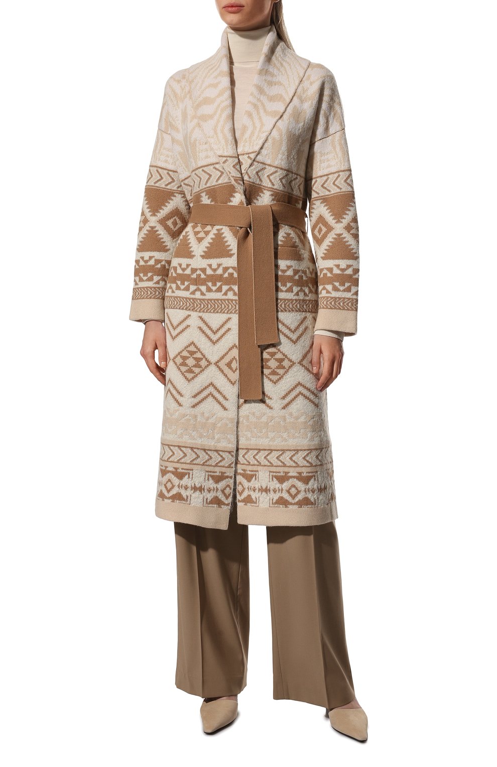 Кардиган из шерсти и шелка D.EXTERIOR бежевого цвета по цене 94100 руб., арт. 55227, фото 3 Кардиган из шерсти и шелка D.EXTERIOR, арт. 55227, фото 3