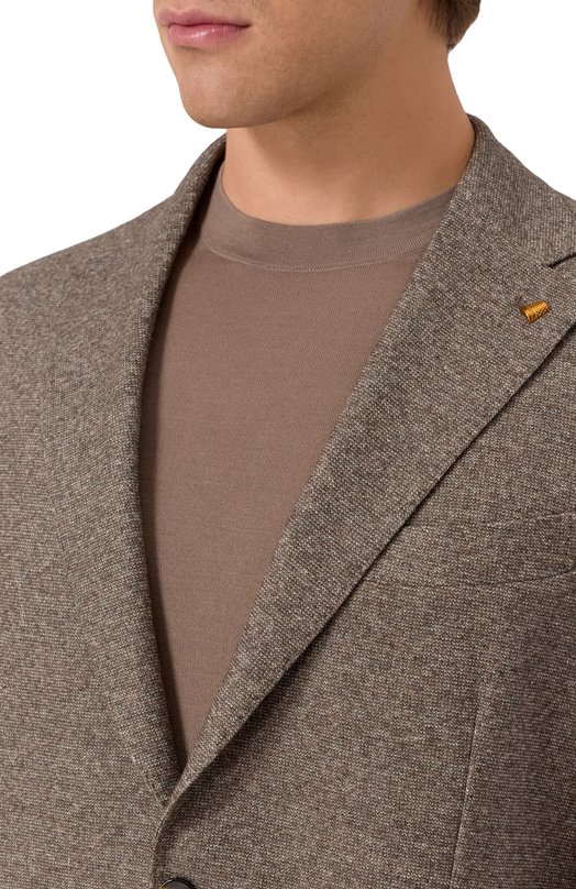 Пиджак из шерсти и хлопка Sartoria Latorre JD74/JI130 Коричневый  JD74/JI130 Фото 6