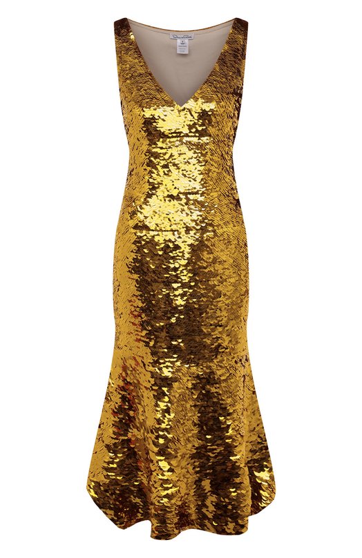 

Платье с пайетками Oscar de la Renta, Золотой