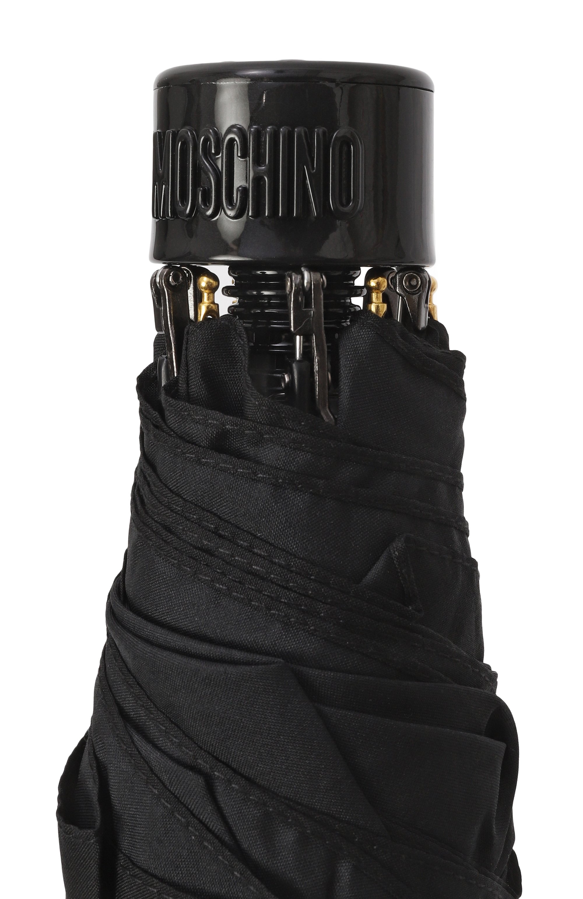 Складной зонт MOSCHINO черного цвета по цене 8580 руб., арт. 8985 SUPERMINI, фото 5 Складной зонт MOSCHINO, арт. 8985 SUPERMINI, фото 5