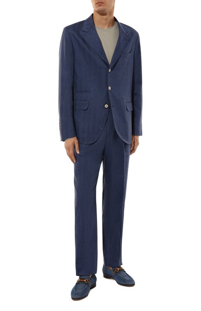 Мужской костюм изо льна и шерсти BRUNELLO CUCINELLI, арт. MS465LDTR